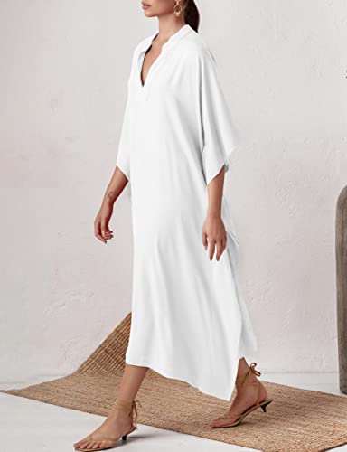 Bsubseach Swimsuit Cover Up for Swimwear Women Kaftan Dresses Summer Caftan with Drawstring