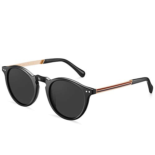 CARFIA Polarised Womens Sunglasses Vintage UV400 Protection Acetate Frame