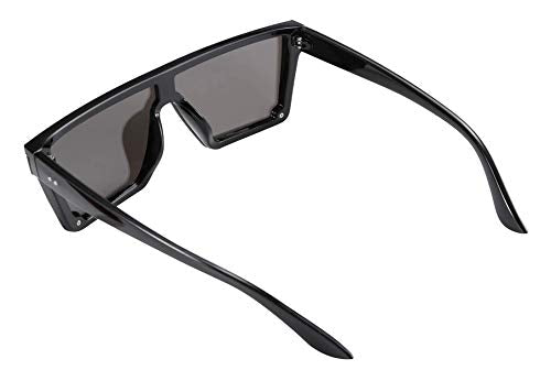 FEISEDY Oversized Flat Top Shield Sunglasses for Women Square Sunglasses Mens UV400 Protection Mirror Rimless Shades