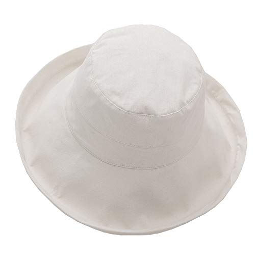 Anycosy Cotton Bucket Hat Women Summer Outdoor Floppy Sun Cap Packable with Big Wide Brim