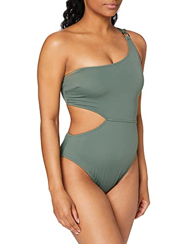 Iris & Lilly Women's One Shoulder Cut Out Swimsuit