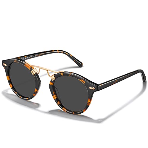 CARFIA Polarised Womens Sunglasses Vintage UV400 Protection Acetate Frame