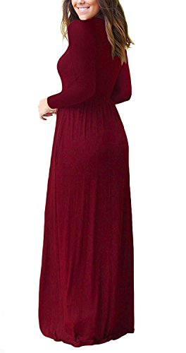 HAOMEILI Women's Casual Short/Long Sleeve Maxi Dress with Pockets