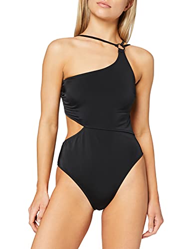 Iris & Lilly Women's One Shoulder Cut Out Swimsuit
