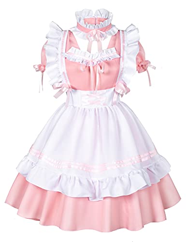 Wannsee Anime French Maid Apron Lolita Fancy Dress Cosplay Costume Furry Cat Ear Gloves Socks Set