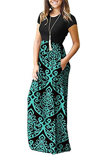 HAOMEILI Women's Casual Short/Long Sleeve Maxi Dress with Pockets