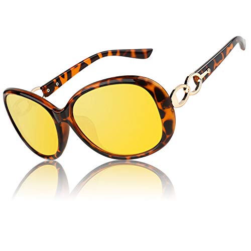 CGID Sunglasses Womens Ladies Polarised Retro Designer Sun Glasses Brown Big Frame Oversized Shades UV Protection Goggles