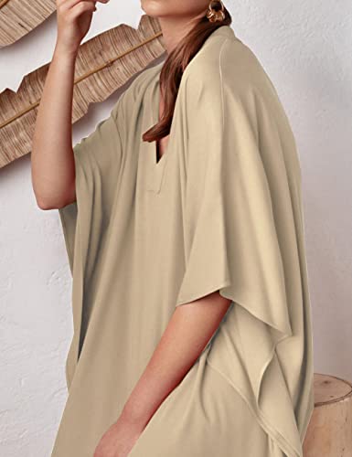 Bsubseach Swimsuit Cover Up for Swimwear Women Kaftan Dresses Summer Caftan with Drawstring