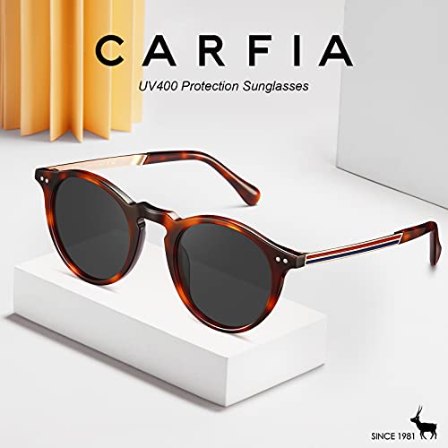 CARFIA Polarised Womens Sunglasses Vintage UV400 Protection Acetate Frame