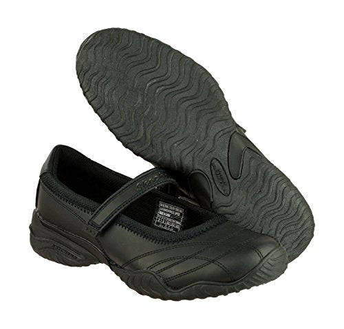 Skechers Girl's Velocity Pouty Mary Janes, Black Smooth Trim