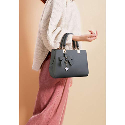 URAQT Womens Handbags, New Top Handle Bag, PU Leather Ladies Shoulder Bag Messenger Bag with Exquisite Metal Pendant, Fashion Tote Bag for Casual & Work, Mother's Day Gift