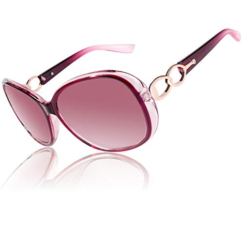 CGID Sunglasses Womens Ladies Polarised Retro Designer Sun Glasses Brown Big Frame Oversized Shades UV Protection Goggles