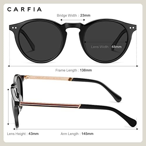 CARFIA Polarised Womens Sunglasses Vintage UV400 Protection Acetate Frame