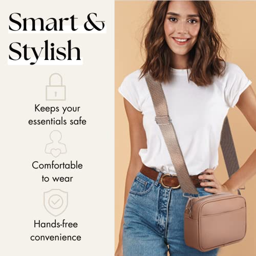 Lily England Ladies Cross Body Bag - Handbag with Adjustable Wide Strap & Gold Purse Chain - Multipurpose Shoulder & Crossbody Bags for Women