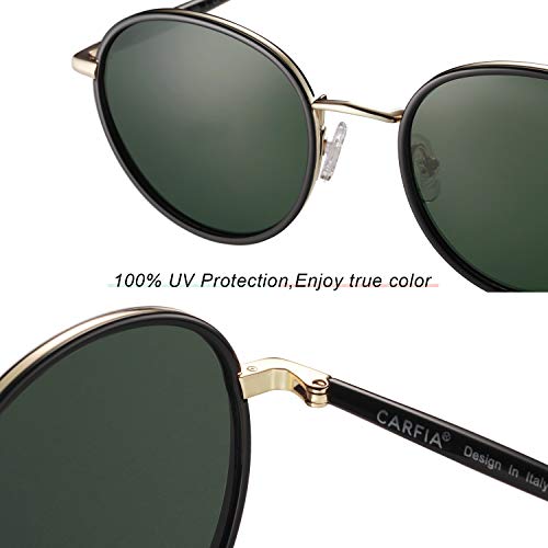 CARFIA Polarised Womens Sunglasses Vintage UV400 Protection Acetate Frame