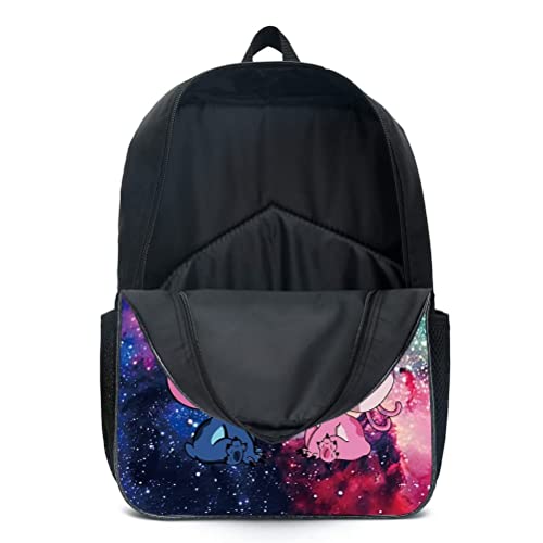SHANGYE Stitch Backpack with Lunch Bag Pencil Case, 3Pcs Kid Bookbags Set, 3D Printed Travel Rucksacks Kids School Bag