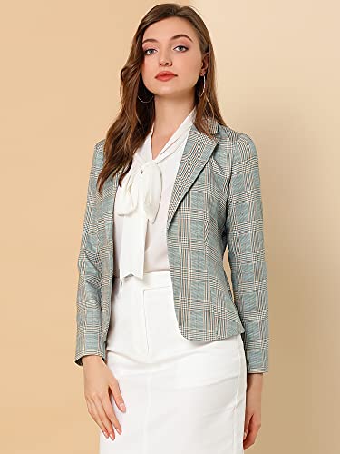 Allegra K Women's Suit Suede Blazers Notch Lapel Open-Front Allover Printed Blazers Jackets for Women
