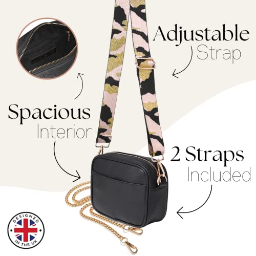 Lily England Ladies Cross Body Bag - Handbag with Adjustable Wide Strap & Gold Purse Chain - Multipurpose Shoulder & Crossbody Bags for Women