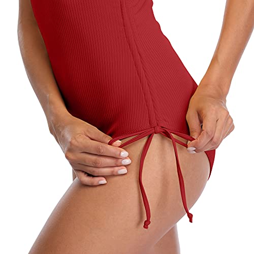 CharmLeaks Women's One Piece Swimming Costume Plunge Cutout Monokini Bathing Suit