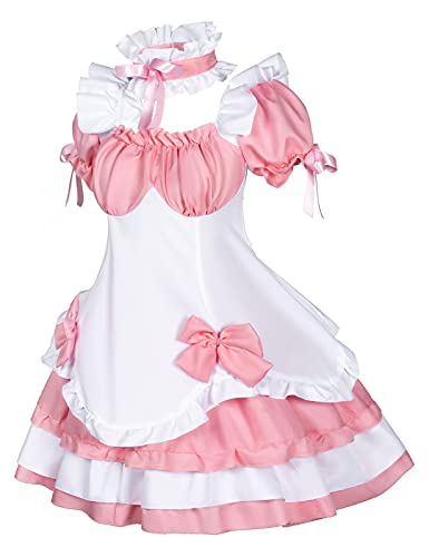 Wannsee Anime French Maid Apron Lolita Fancy Dress Cosplay Costume Furry Cat Ear Gloves Socks Set