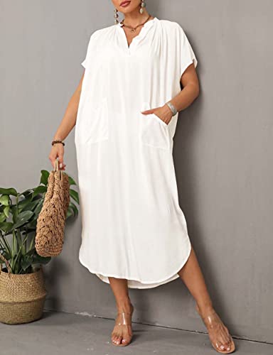 Bsubseach Swimsuit Cover Up for Swimwear Women Kaftan Dresses Summer Caftan with Drawstring