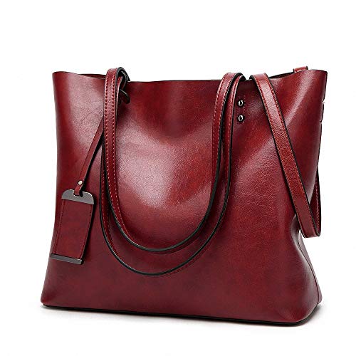 Aileese Womens Soft Leather Handbags Large Capacity Retro Vintage Top-Handle Casual Tote Shoulder Bags