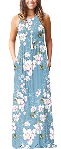 PCEAIIH Women's Maxi Dress Casual Deep V Short Sleeve Floral Ladies Wrap Long Dress with Pockets