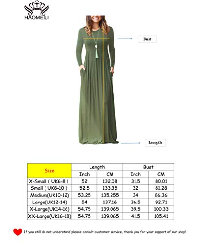 HAOMEILI Women's Casual Short/Long Sleeve Maxi Dress with Pockets