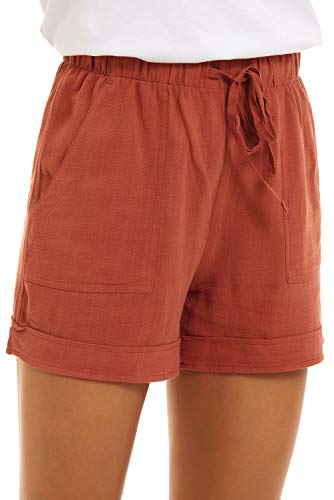 SMENG Ladies Shorts Size 16 Summer Solid Womens Shorts Workout Drawstring Shorts Lounge with Pockets Loose Casual Hot Pants