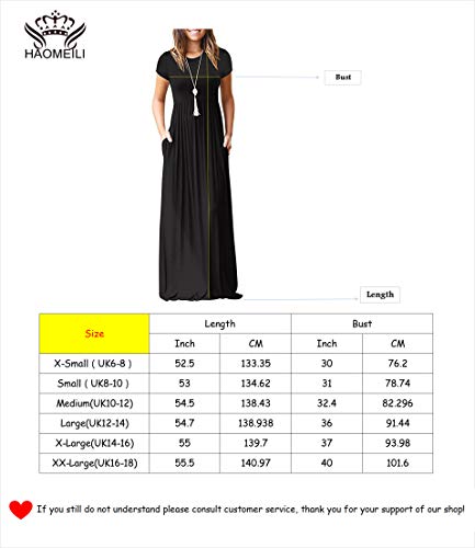 HAOMEILI Women's Casual Short/Long Sleeve Maxi Dress with Pockets
