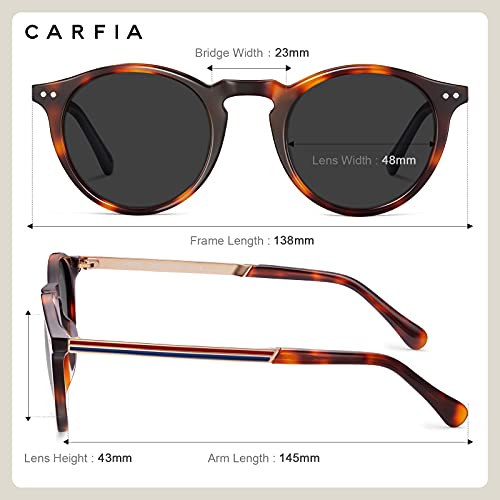 CARFIA Polarised Womens Sunglasses Vintage UV400 Protection Acetate Frame