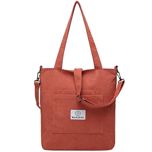 Makukke Corduroy Totes Bag - Women's Shoulder Handbags Big Capacity Shopping Bag