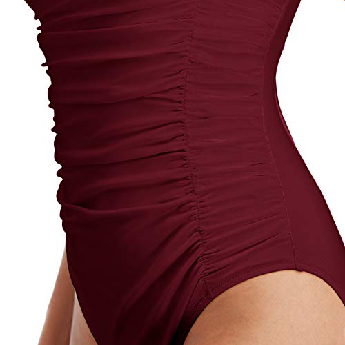CharmLeaks Women's One Piece Swimming Costume Plunge Cutout Monokini Bathing Suit
