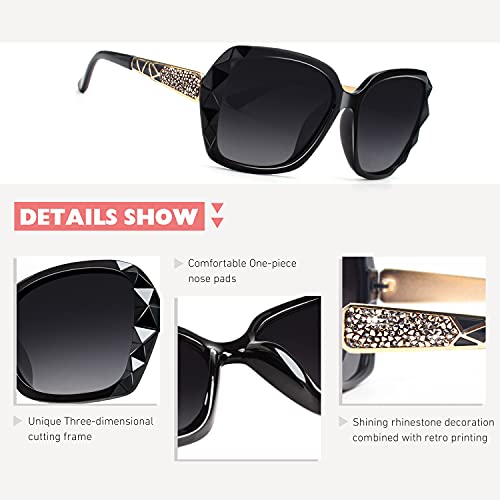 CGID Sunglasses Womens Ladies Polarised Retro Designer Sun Glasses Brown Big Frame Oversized Shades UV Protection Goggles