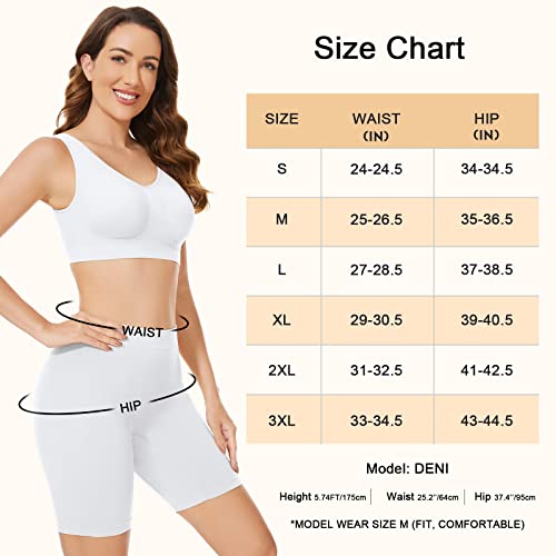 SIHOHAN Womens Slip Shorts Comfortable Short Pants Ultra Soft Seamless Long Briefs for Under Dresses Leggings and Yoga