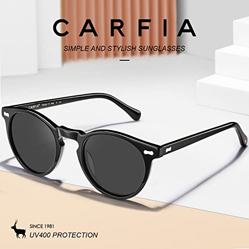 CARFIA Polarised Womens Sunglasses Vintage UV400 Protection Acetate Frame