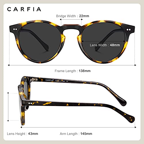 CARFIA Polarised Womens Sunglasses Vintage UV400 Protection Acetate Frame