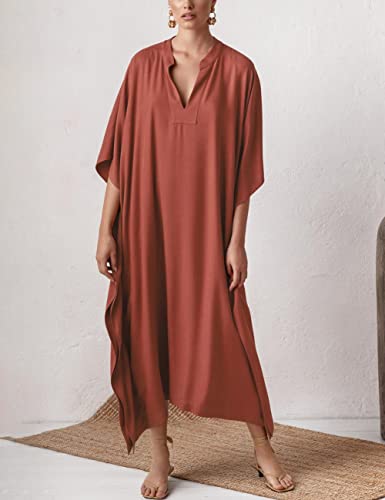 Bsubseach Swimsuit Cover Up for Swimwear Women Kaftan Dresses Summer Caftan with Drawstring