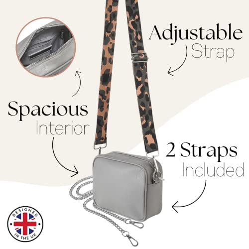 Lily England Ladies Cross Body Bag - Handbag with Adjustable Wide Strap & Gold Purse Chain - Multipurpose Shoulder & Crossbody Bags for Women