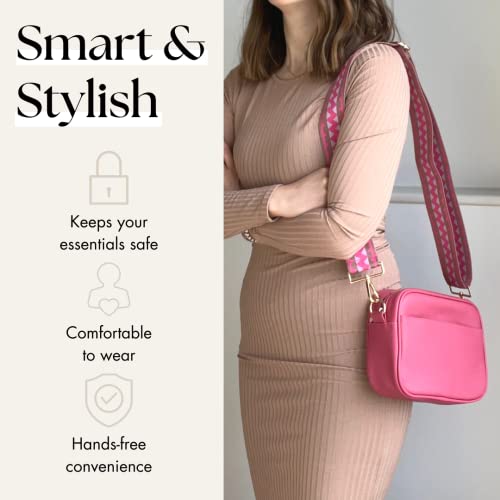 Lily England Ladies Cross Body Bag - Handbag with Adjustable Wide Strap & Gold Purse Chain - Multipurpose Shoulder & Crossbody Bags for Women