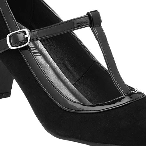 Lilley Vicky Womens Black Faux Suede Court Shoe