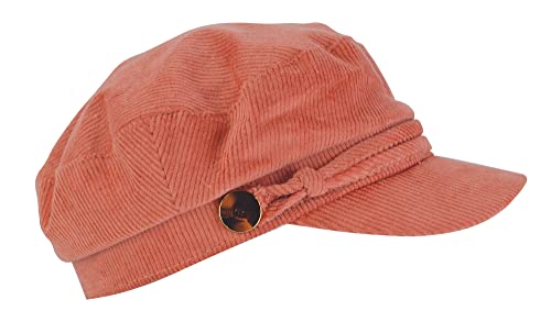 Sock Snob Ladies Cotton Casual Peaked Denim or Corduroy Baker Boy Hat Fiddler Cap with Rope