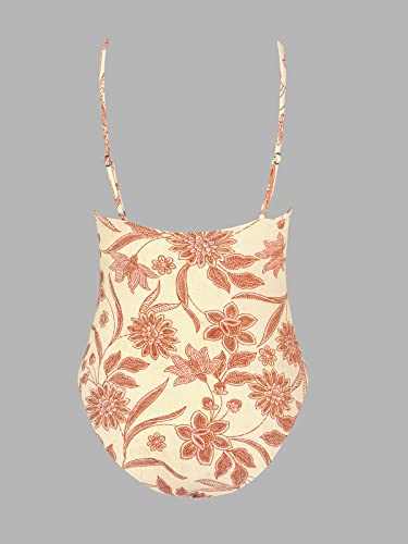 CUPSHE Women Swimsuit One Piece V Neck Tummy Control Ruched Front Low Back Bathing Suit Swimwear