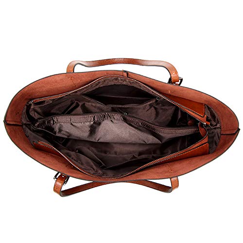 Aileese Womens Soft Leather Handbags Large Capacity Retro Vintage Top-Handle Casual Tote Shoulder Bags