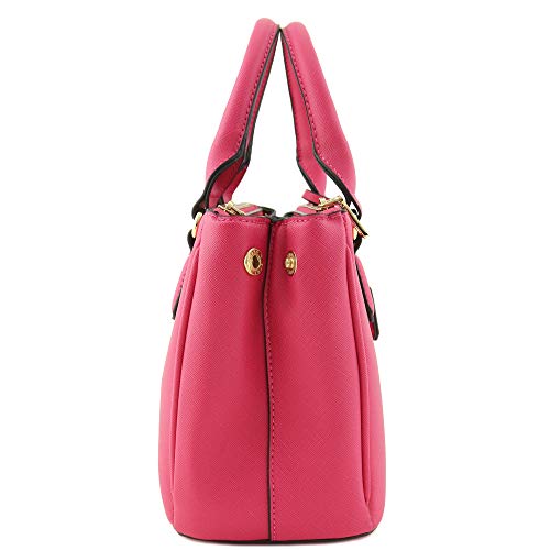 2pcs Set Classic Triple Zip Top Handle Small Satchel Bag with Zip Around Wallet