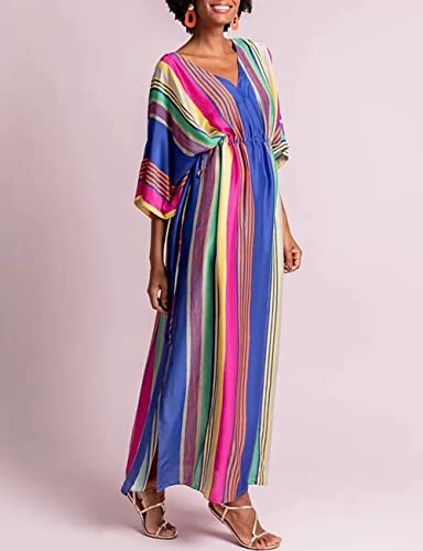 Bsubseach Swimsuit Cover Up for Swimwear Women Kaftan Dresses Summer Caftan with Drawstring