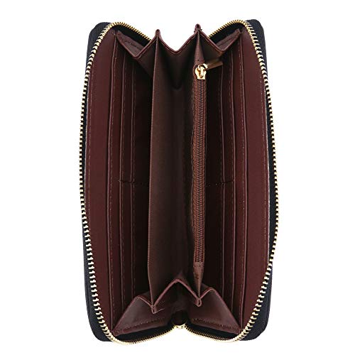 2pcs Set Classic Triple Zip Top Handle Small Satchel Bag with Zip Around Wallet