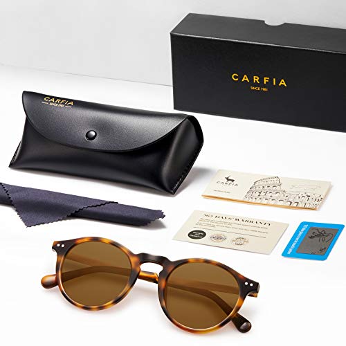 CARFIA Polarised Womens Sunglasses Vintage UV400 Protection Acetate Frame
