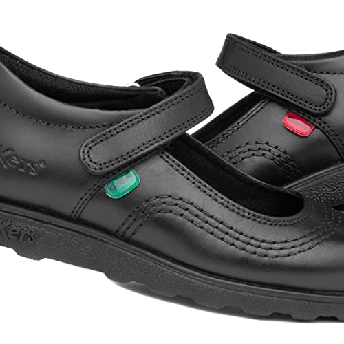 Kickers Fragma Girls Black Leather School Shoe