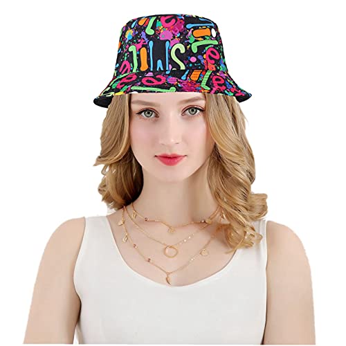 MengPa Unisex Bucket Hat Men Women Summer Travel Sun Fisherman Hats Reversible